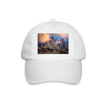 Cadini Group in the Dolomites in the fog - Baseball Cap - white/white - Front