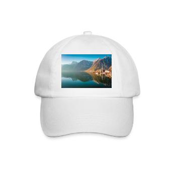 Hallstätter See im Sonnenaufgang - Baseballkappe - Weiß/Weiß - Vorne