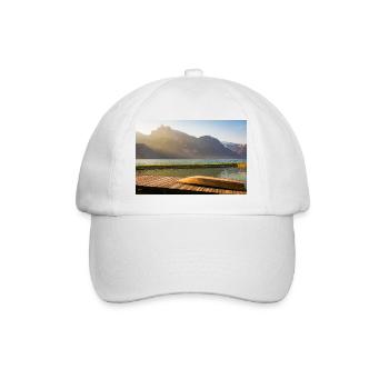 Morning at the mountain lake - Baseball Cap - white/white - Front