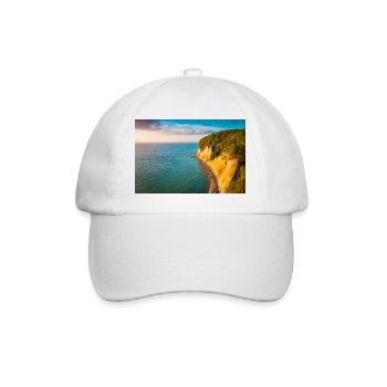 Chalk coast in golden light - Baseball Cap - white/white - Front