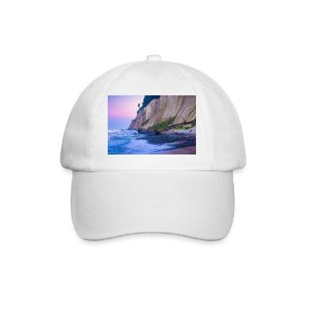 La côte de craie sur l’île de Rügen le soir - Casquette classique - blanc/blanc - Devant