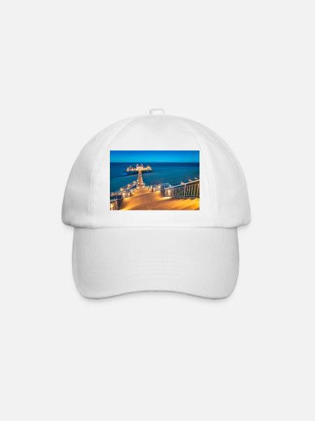 Pier in Sellin on the island of Rügen - Baseball Cap - white/white