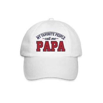 Papa - Baseballkappe - Weiß/Weiß - Vorne