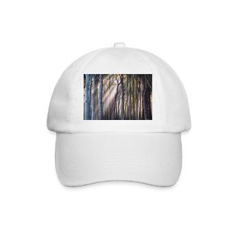 Rays of light in the forest - Baseball Cap - white/white - Front