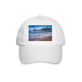 Heringsdorf pier with lights - Baseball Cap - white/white - Front