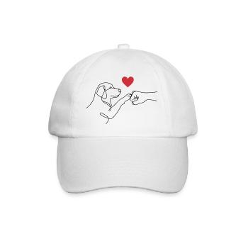 Best Friends Paw Fist - Line Art Dog Heart - Baseball Cap - white/white - Front