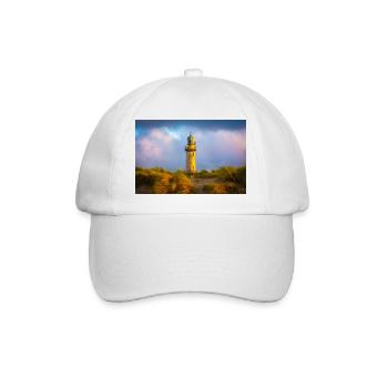 Warnemünde Lighthouse in the evening - Baseball Cap - white/white - Front