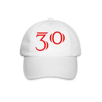 30. 30 ANS. 30e ANNIVERSAIRE. ANNIVERSAIRE 30 ANS. - Casquette classique - blanc/blanc - Devant