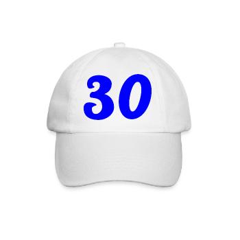 30. 30 ANS. 30e ANNIVERSAIRE. ANNIVERSAIRE 30 ANS. - Casquette classique - blanc/blanc - Devant