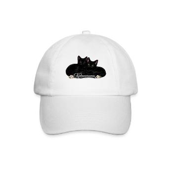 Cat Mom – Amour de chat avec des fleurs - Casquette classique - blanc/blanc - Devant