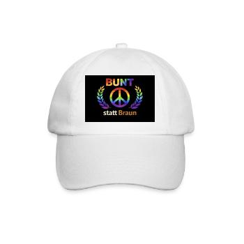 COLORFUL instead of brown rainbow logo - Baseball Cap - white/white - Front