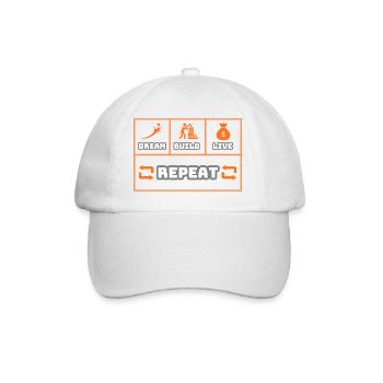 Dream Build Live Repeat - Baseball Cap - white/white - Front