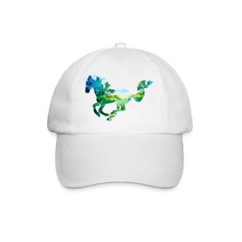 Horse Riding Forest Gallop Equestrian Tournament Girl - Baseball Cap - white/white - Front