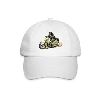 Schwalbe - Oldschool Biker IFA DDR - Baseballkappe - Weiß/Weiß - Vorne