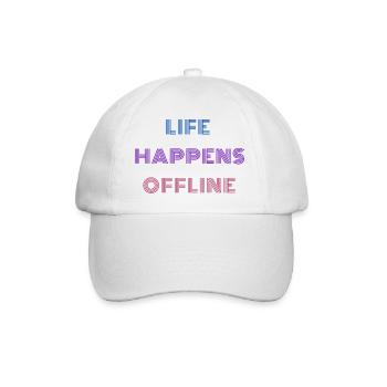 Life Happens Offline - Baseball Cap - white/white - Front
