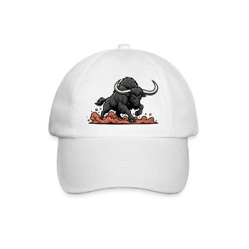 Black Buffalo Charge Maskottchen Buffalo Power - Baseballkappe - Weiß/Weiß - Vorne
