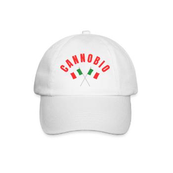 Cannobio Crossed Italian Flags  - Baseball Cap - white/white - Front