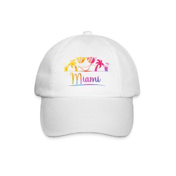 Miami Beach Palm Rainbow Design - Baseball Cap - white/white - Front