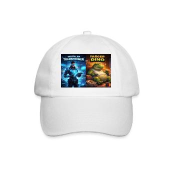 Digitaler Tech-Kämpfer oder träger Dino - Baseballkappe - Weiß/Weiß - Vorne