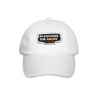 No Excuses For Abuse Anti-Abuse Awareness Sticker - Baseball Cap - white/white - Front