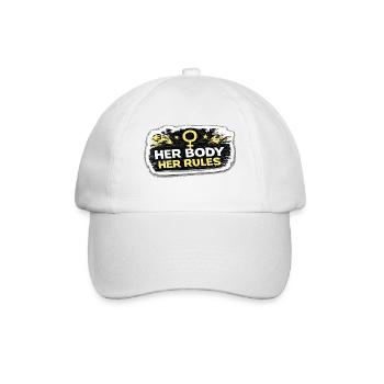 Her Body Her Rules Feminist Empowerment Sticker - Baseball Cap - white/white - Front