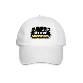 Believe Survivors Feminist Awareness Sticker - Baseball Cap - white/white - Front