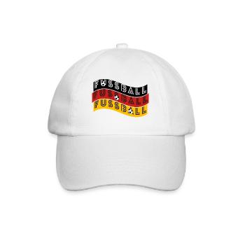 Fussball Wellenflagge für dein Fußballtriko/Party - Baseballkappe - Weiß/Weiß - Vorne