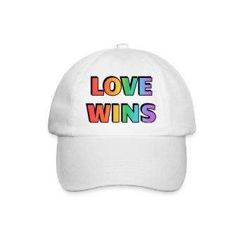 Love Wins Rainbow Gradient LGBT Pride - Baseball Cap - white/white - Front