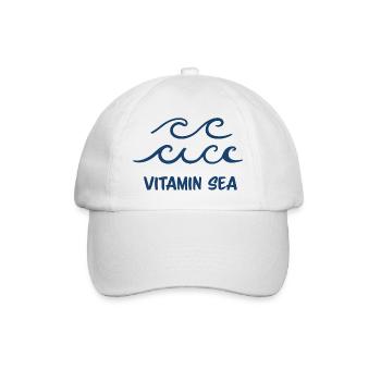 Vitamin Sea Ocean Waves Minimal Beach Design - Baseballkappe - Weiß/Weiß - Vorne