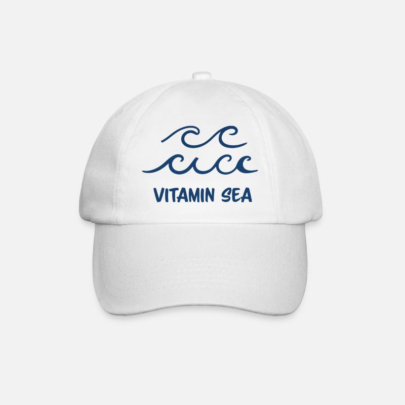 Vitamine Sea Ocean Waves Conception minimale de plage - Casquette classique - blanc/blanc