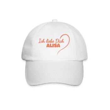 Alisa als Herz - Baseballkappe - Weiß/Weiß - Vorne