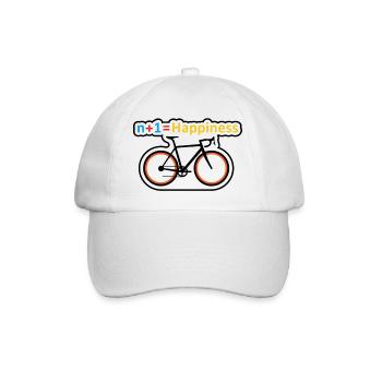 Fahrrad-Glücksgleichung - Baseballkappe - Weiß/Weiß - Vorne