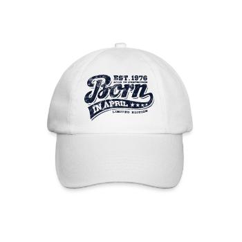 Born in April 1976 - Birthday - Gift - Baseball Cap - white/white - Front