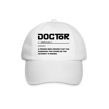 Définition Drôle Médecin - Humour Docteur - Casquette classique - blanc/blanc - Devant