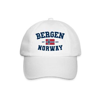 Voyage de vacances à Bergen, Norvège, Norvège - Casquette classique - blanc/blanc - Devant