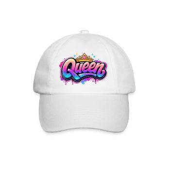Queen Graffiti Kronen-Design - Baseballkappe - Weiß/Weiß - Vorne
