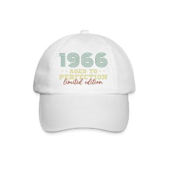 1966 Vintage Retro Geburtstagsgeschenk - Baseballkappe - Weiß/Weiß - Vorne