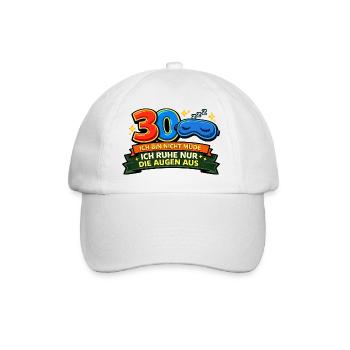 30 Nicht müde Augenruhe Design - Baseballkappe - Weiß/Weiß - Vorne