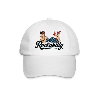 Pin-Up Rockabilly : Femme vintage en robe jupon - Casquette classique - blanc/blanc - Devant