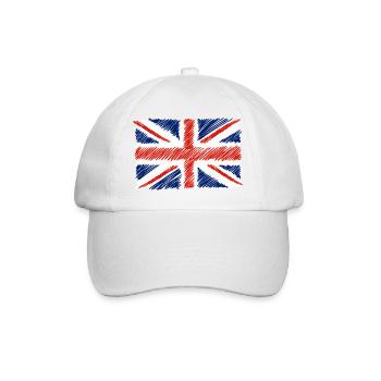 Union Flag Sketch - Baseball Cap - white/white - Front