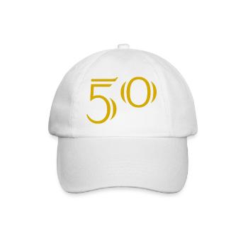 50. 50 JAHRE. 50-JÄHRIGES JUBILÄUM. 50-JÄHRIGES JUBILÄUM. - Baseballkappe - Weiß/Weiß - Vorne