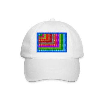 Nummerierte bunte Multiplikationstabelle 15x15 - Baseballkappe - Weiß/Weiß - Vorne