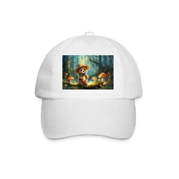 Un ours en peluche dans la forêt des contes de fées - Casquette classique - blanc/blanc - Devant