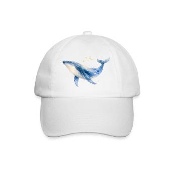 Aquarelle de baleine par MEERchandise - Casquette classique - blanc/blanc - Devant
