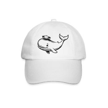 Cute Sailor Whale Cartoon For Kids And - Baseball Cap - white/white - Front