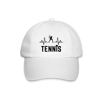 tennis heartbeat tennis player - Baseball Cap - white/white - Front