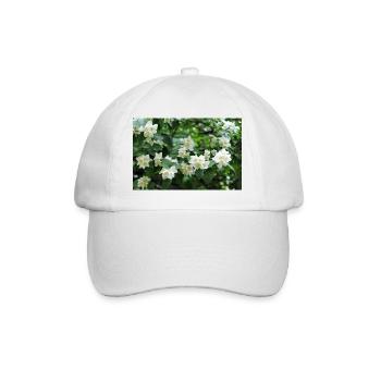 Fleurs de jasmin de jardin blanc sur feuillage vert - Casquette classique - blanc/blanc - Devant