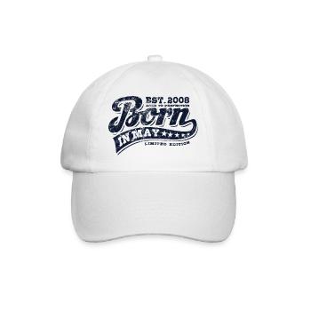 Born in May 2008 - Birthday - Gift - Baseball Cap - white/white - Front