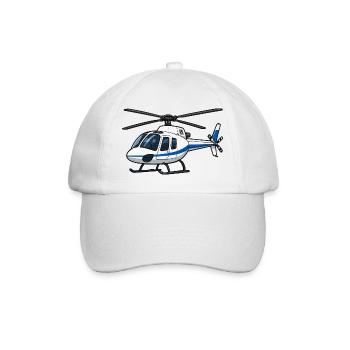 Illustration d’hélicoptère bleu-blanc - Casquette classique - blanc/blanc - Devant