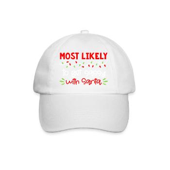 Most Likely to Get Sexy with Santa - Baseball Cap - white/white - Front